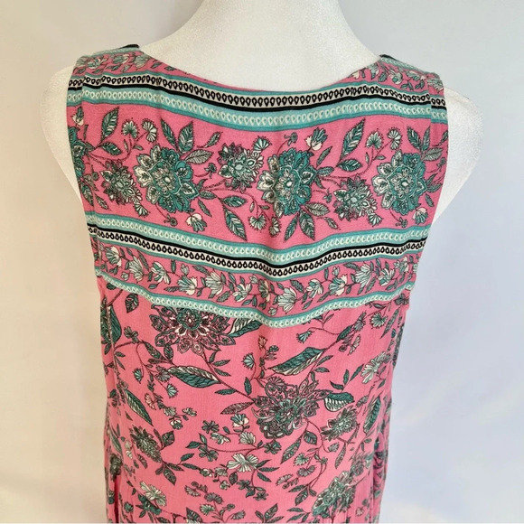 J Jill Dreamscape Border Print Maxi Dress Pink Floral Sleeveless Size Small - Picture 16 of 16
